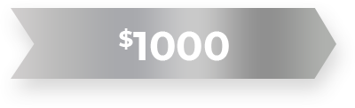 Silver banner with $1000 text.