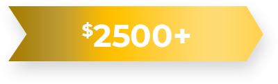 Yellow price tag banner, $2500+ offer.